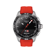Tissot T-Touch Connect Solar T121.420.47.051.01 - cinturino rosso - cassa acciaio - quadrante nero